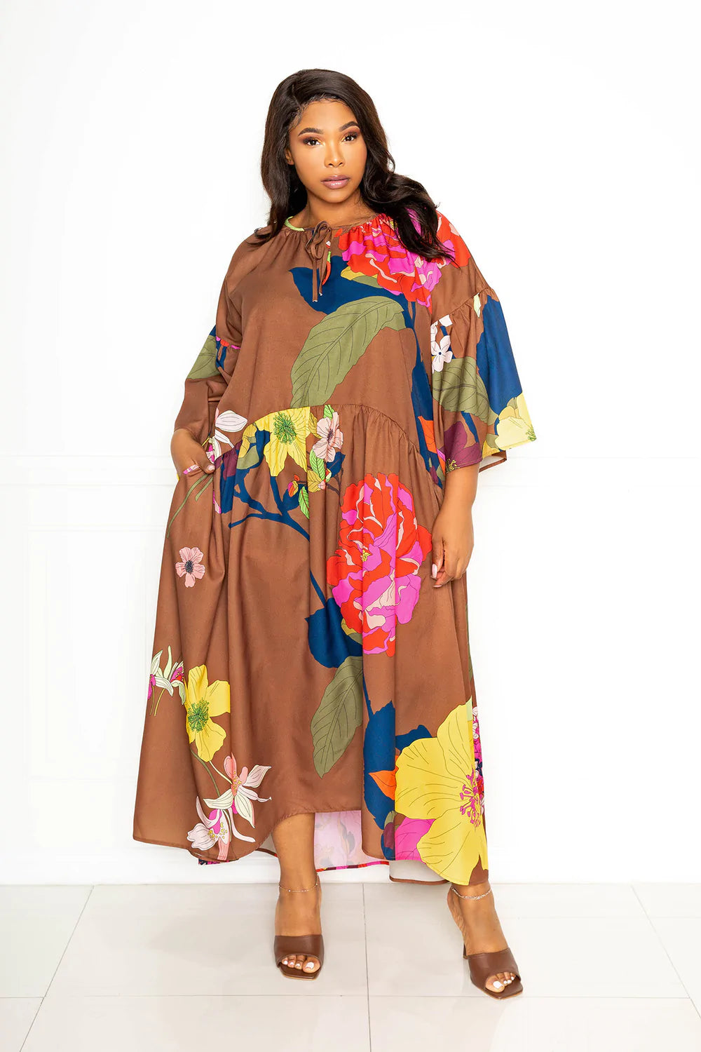 FLORAL TUNIC MAXI DRESS