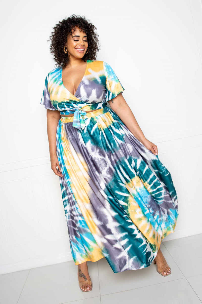 TIE DYE MAXI SKIRT&TOP SET – Thick TIE DYE MAXI SKIRT&TOP SET – Thick