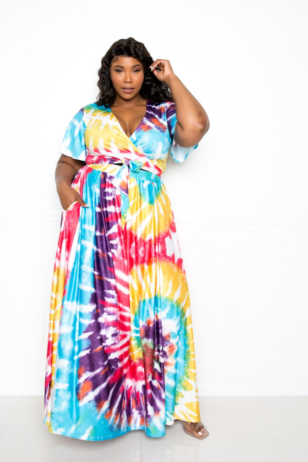 TIE DYE MAXI SKIRT&TOP SET