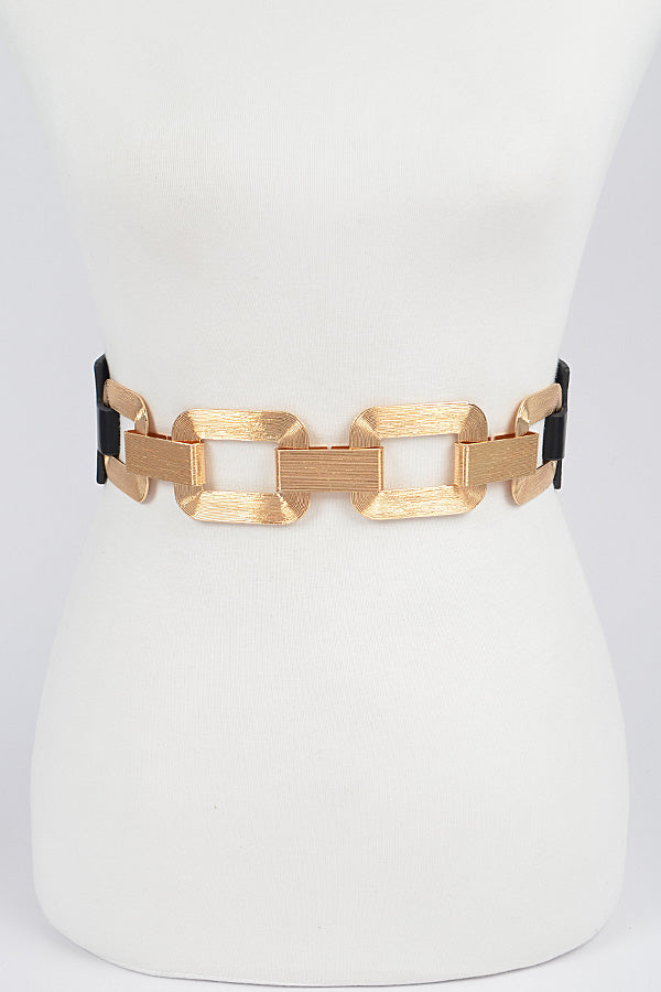 FAUX LEATHER MULTI METAL BUCKLE BELT – Thick