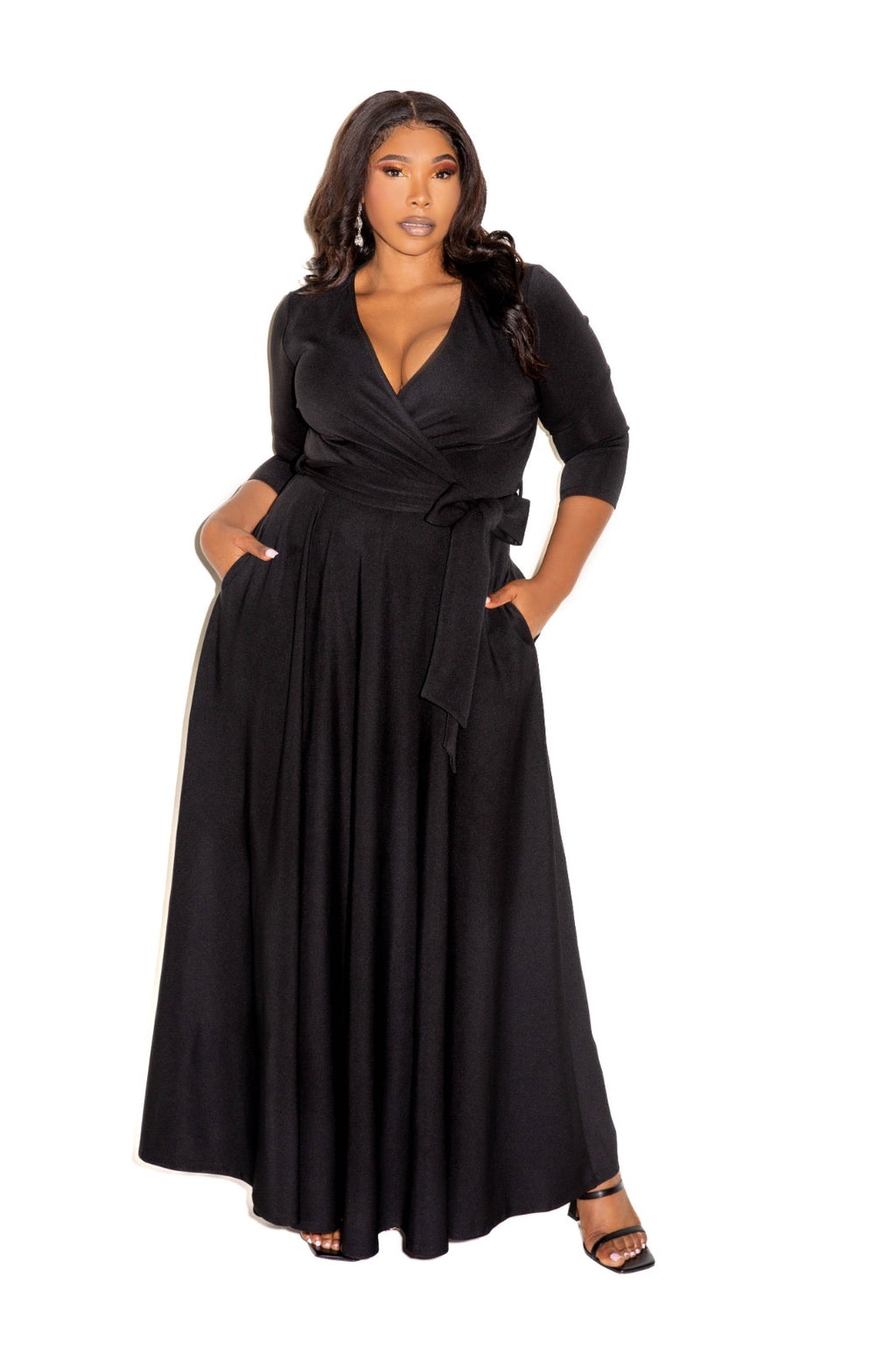 EVERYDAY SURPLICE SCUBA MAXI DRESS