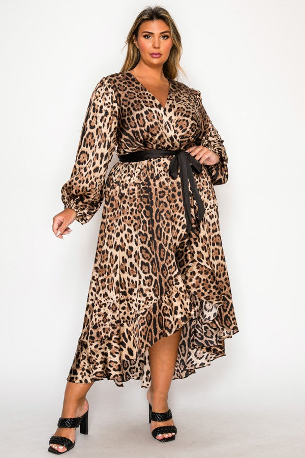 LEOPARD HIGH LOW DRESS