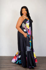FLORAL VOLUMINOUS MAXI DRESS