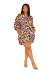 ANIMAL PRINT BUBBLED MINI DRESS