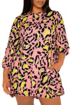 ANIMAL PRINT BUBBLED MINI DRESS