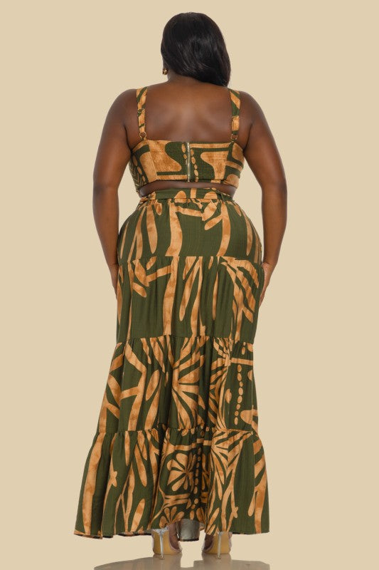 BUSTIER TOP WITH MAXI SKIRT SET