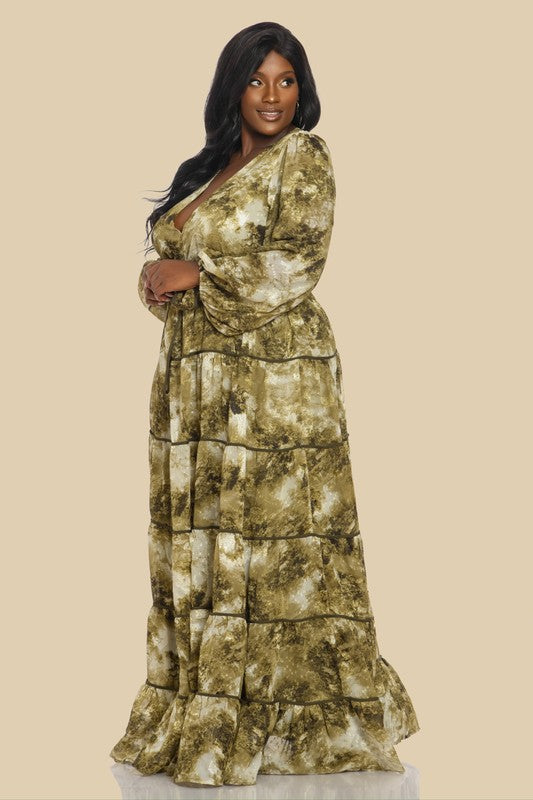 DEEP V 5 TIERED MAXI DRESS (Copy)