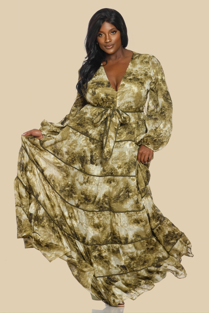 DEEP V 5 TIERED MAXI DRESS (Copy)