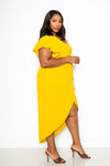 RUFFLE SLEEVE TULIP DRESS