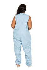 DENIM RELAXED FIT SLEEVELESS JUMPSUIT