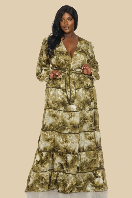 DEEP V 5 TIERED MAXI DRESS (Copy)