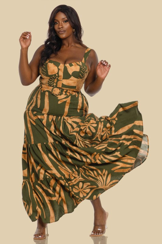 BUSTIER TOP WITH MAXI SKIRT SET
