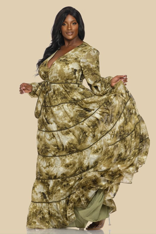 DEEP V 5 TIERED MAXI DRESS (Copy)