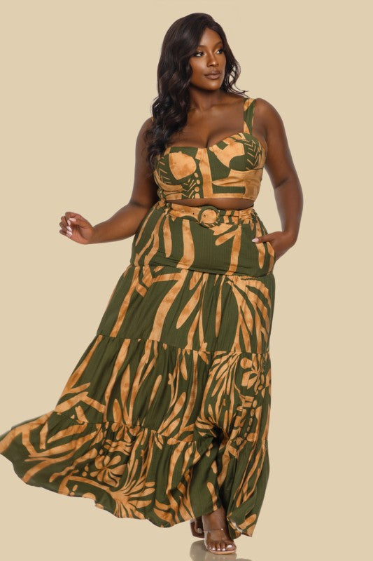 BUSTIER TOP WITH MAXI SKIRT SET