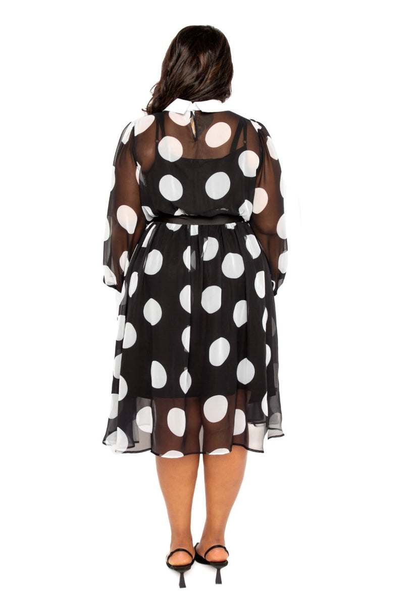 POLKA DOT LONG SLEEVE DRESS Thick POLKA DOT LONG SLEEVE DRESS Thick