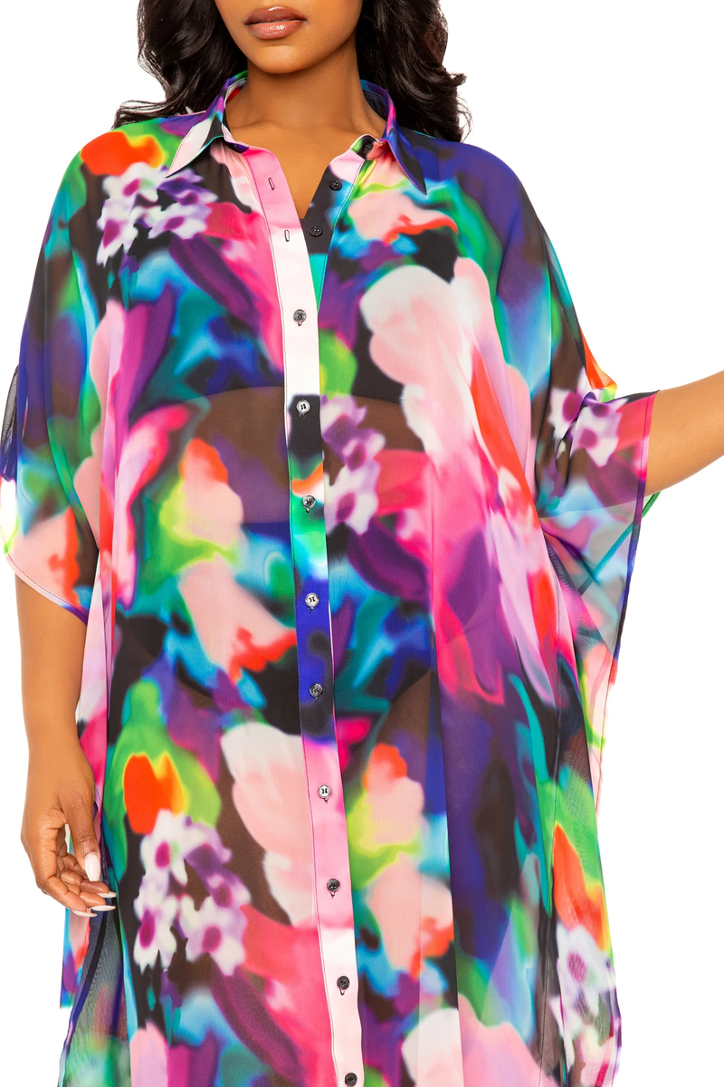 PRINT SHIRTDRESS COVERUP