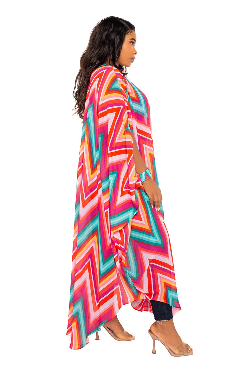 CHEVRON ROBE WITH WRIST BAND