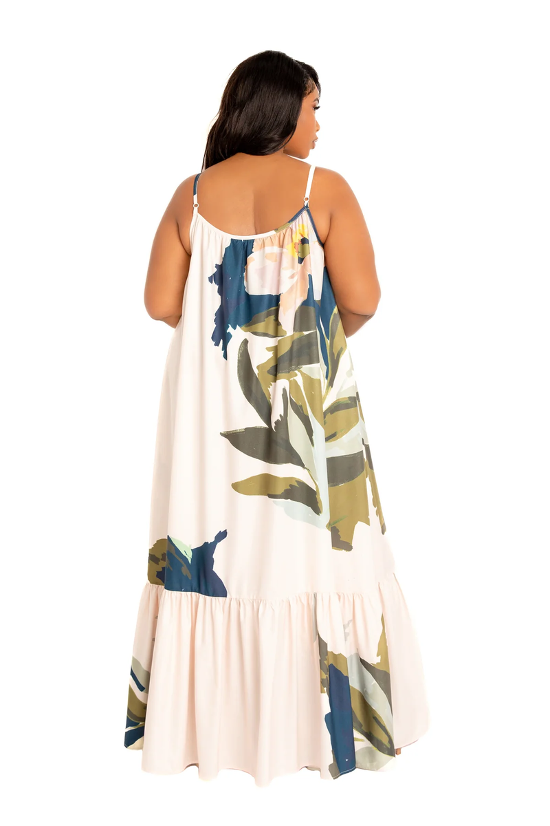 FLORAL VOLUMINOUS MAXI DRESS