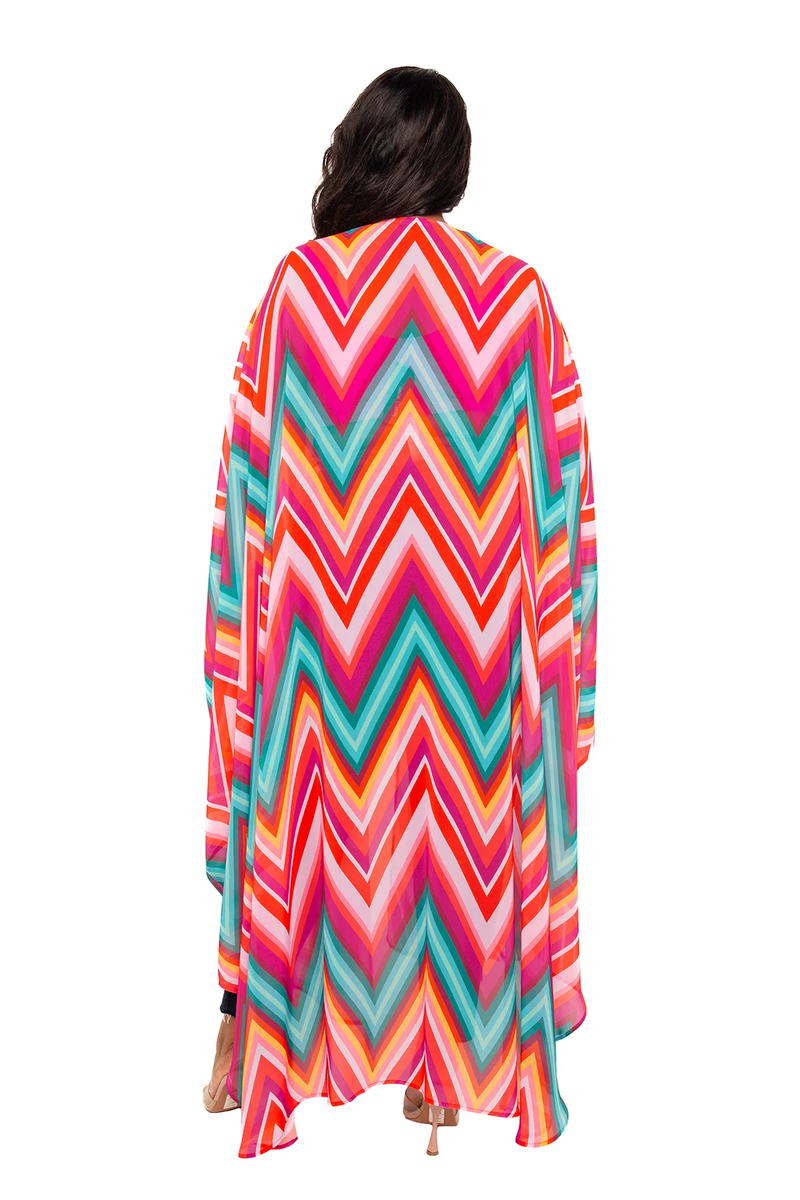 CHEVRON ROBE WITH WRIST BAND