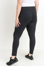 Highwaist Shredded Knee Laser-Cut Leggings