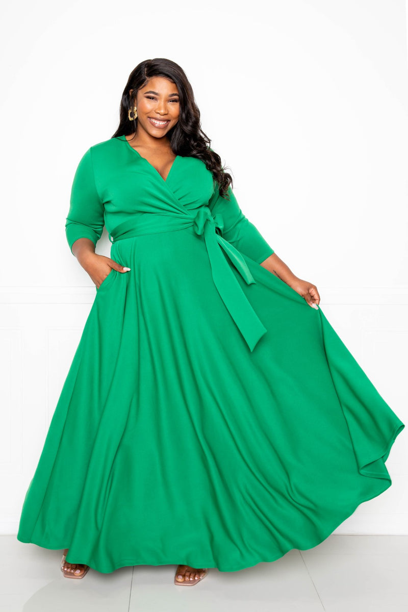 EVERYDAY SURPLICE SCUBA MAXI DRESS Thick EVERYDAY SURPLICE SCUBA MAXI DRESS Thick